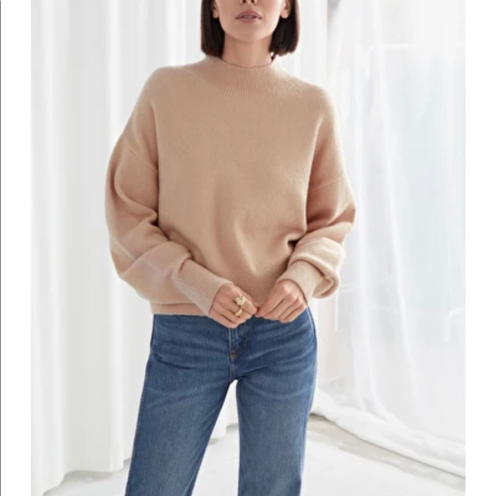 & Other Stories Mock neck sweater- beige XS